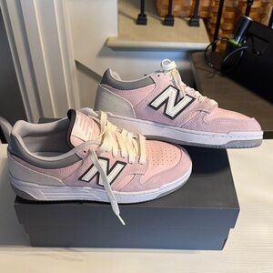 New Balance Light Pink and Gray Shoes. Worn once